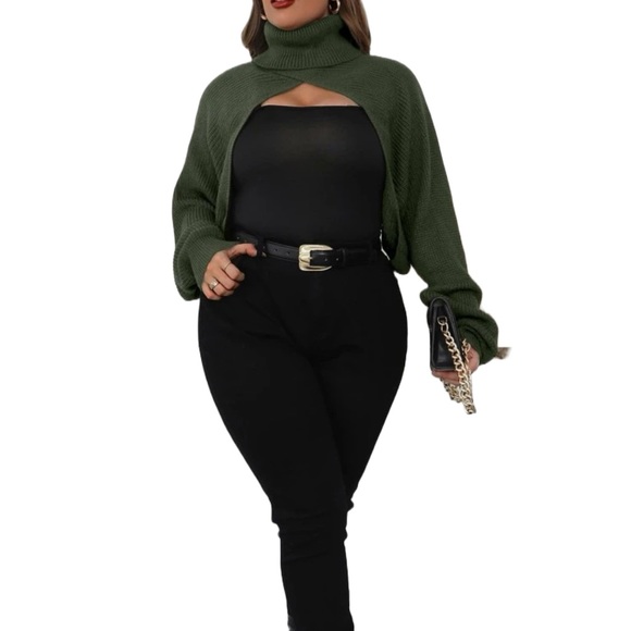💚PLUS Cropped Shrug Sweater 💚 - Picture 3 of 4